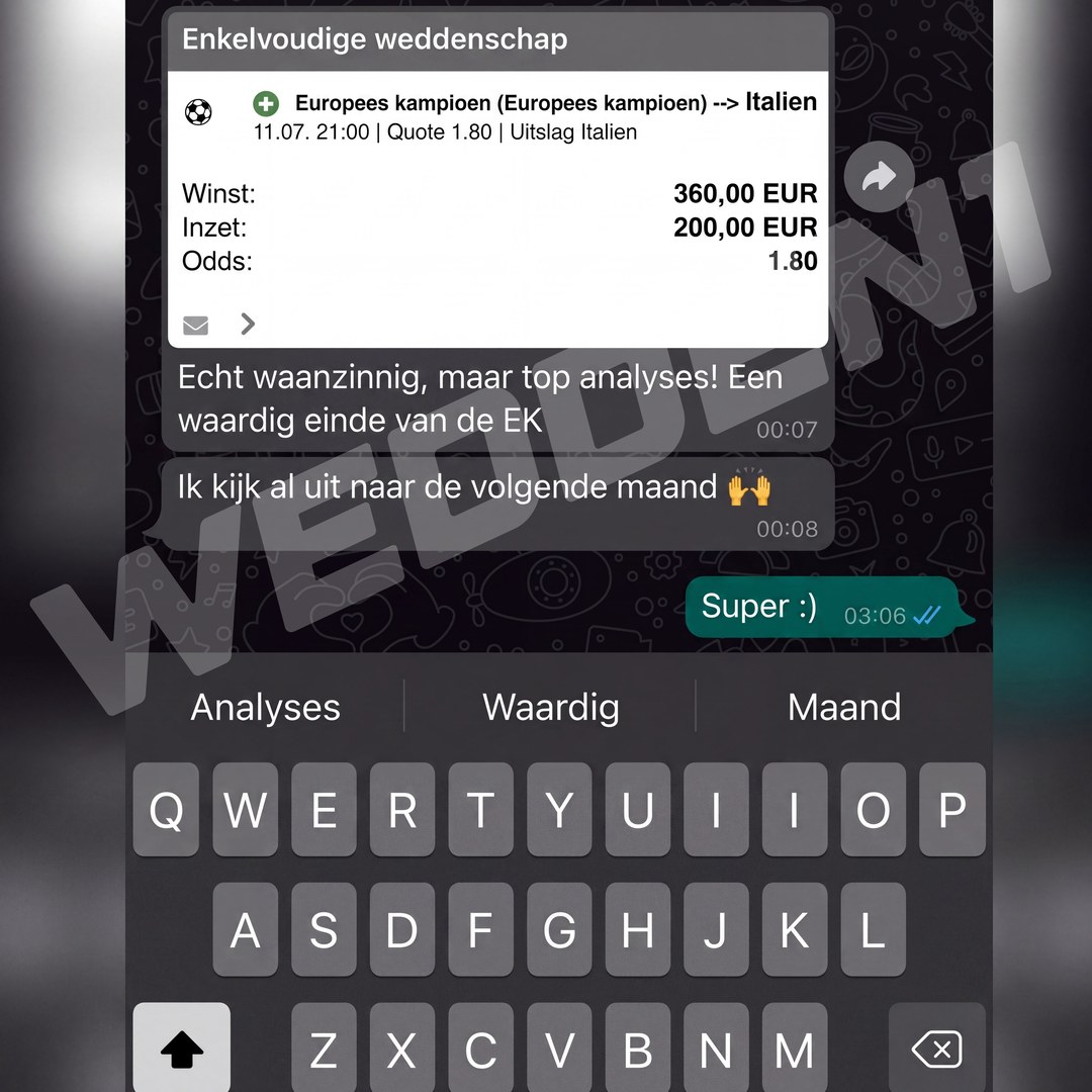 Screenshot van een klant