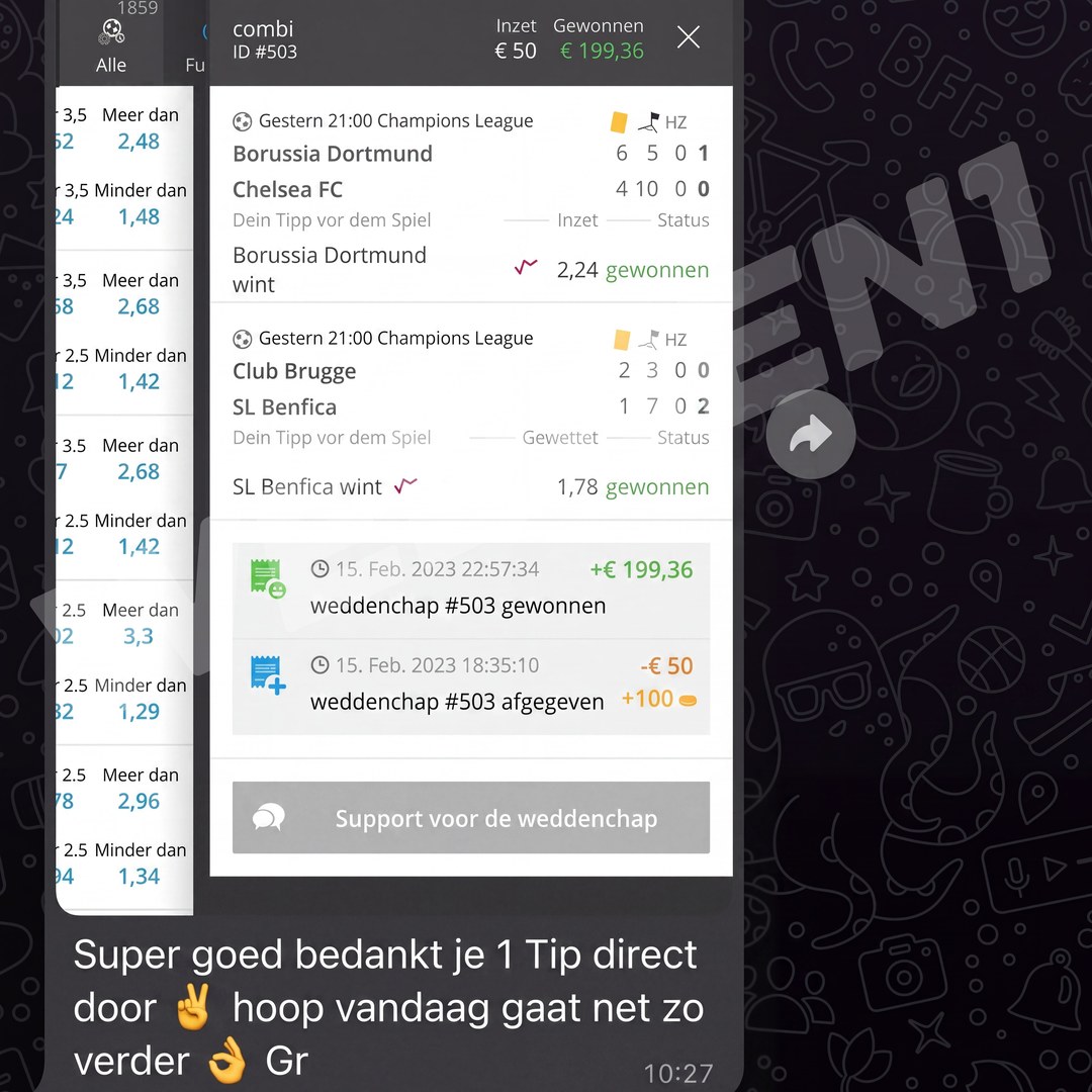 Screenshot van een klant
