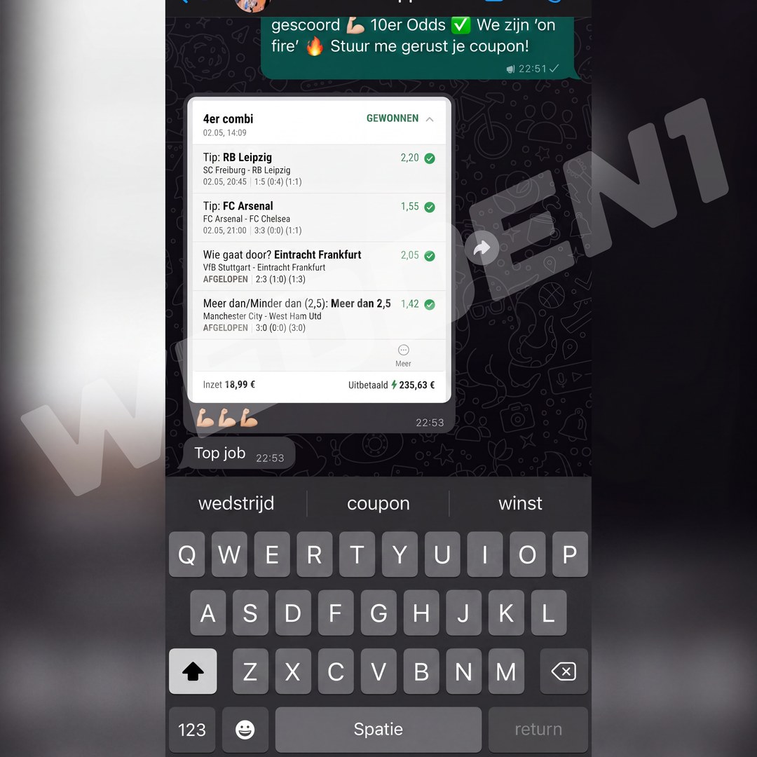 Screenshot van een klant