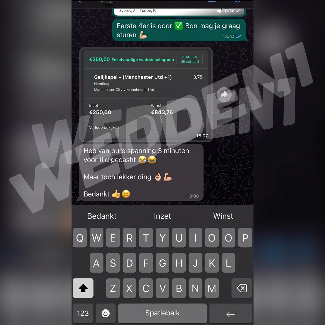 Screenshot van een klant