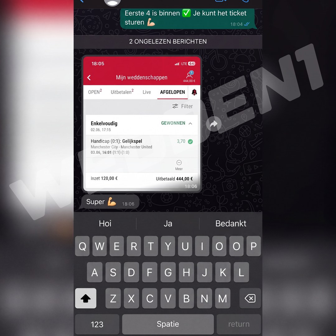 Screenshot van een klant